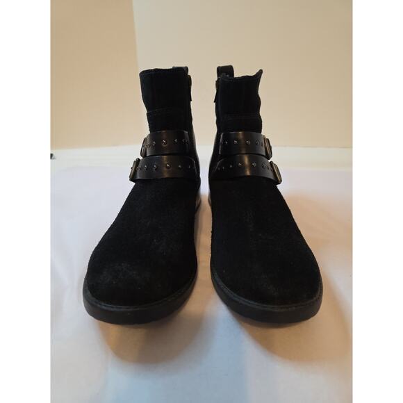 Clarks Swansea Ankle Boots Black Suede 9 M Side Zip - Picture 5 of 14